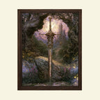 Fantasy Sword Wall Art, Medieval Castle Decor, Gothic Knight Artwork, Dark Academia Print