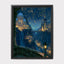 Moonlit Celestial City Wall Art, Fantasy Castle Print, Dark Academia Decor, Enchanted Romantasy Nightscape