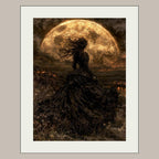 Witch Moon Wall Art Print Gothic Large Golden Moon Dark Academia Celestial Decor