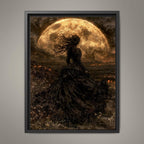 Witch Moon Wall Art Print Gothic Large Golden Moon Dark Academia Celestial Decor