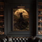 Witch Moon Wall Art Print Gothic Large Golden Moon Dark Academia Celestial Decor