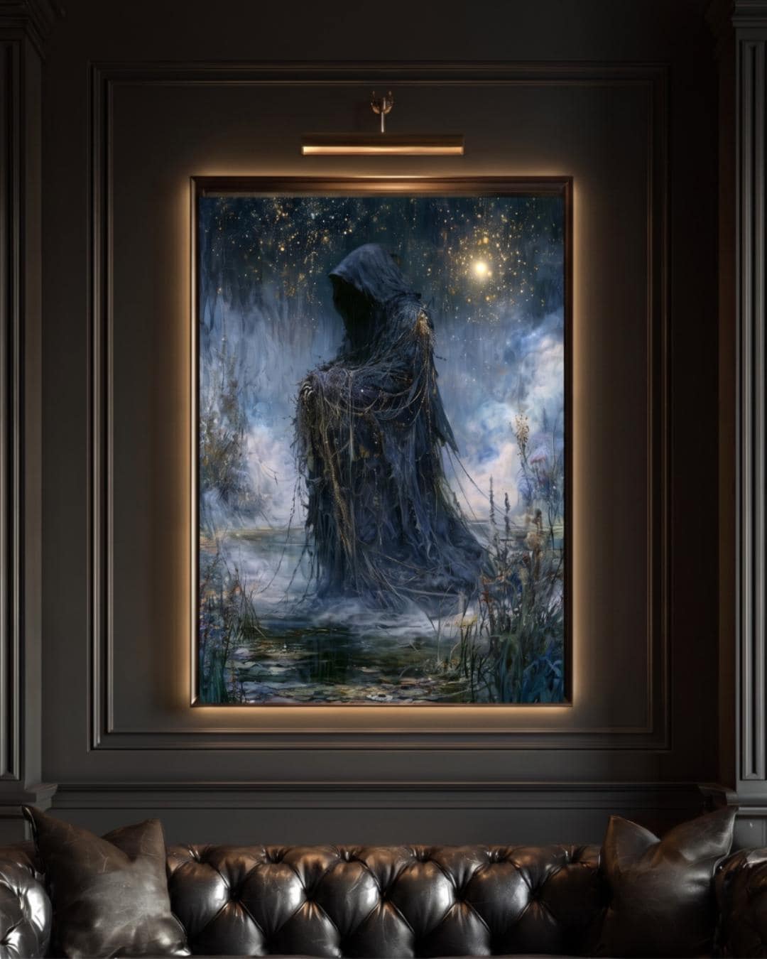 Grim Reaper Wall Art, Gothic Fantasy Print, Dark Academia Macabre Decor