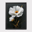 White Daisy Wall Art Print, Black Gold Flower Oil Style Painting, Minimalist Floral Decor
