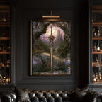 Fantasy Sword Wall Art, Medieval Castle Decor, Gothic Knight Artwork, Dark Academia Print