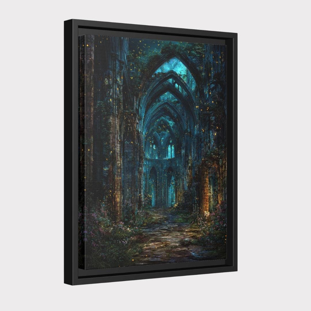 Cathedral Ruins Wall Art, Enchanted Derelict Church Print, Dark Academia Romantic Victorian Artwork