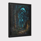 Cathedral Ruins Wall Art, Enchanted Derelict Church Print, Dark Academia Romantic Victorian Artwork