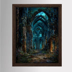 Cathedral Ruins Wall Art, Enchanted Derelict Church Print, Dark Academia Romantic Victorian Artwork
