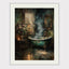 Clawfoot Tub Art Print, Dark Romantic Bathroom Candle Scene, Baroque Style