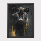 Black Leopard Wall Art Print, Gold Accent, Dark Academia Panther Jungle Animal Decor