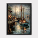 Harbor Oil Painting Print, Coastal Boat Art, Sailing Enthusiast Seascape Wall Art Decor