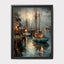 Harbor Oil Painting Print, Coastal Boat Art, Sailing Enthusiast Seascape Wall Art Decor