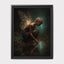 Tattooed Fairy Wall Art Print, Golden Wings Fantasy Painting, Dark Fairycore Enchanted Forest Decor