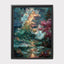 Stained Glass Effect Ocean Tree Wall Print, Wave Art Mosaic, Sea Painting