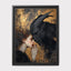 Woman and Devil Wall Art, Romantic Couple Gothic Print, Gold Surreal Artwork