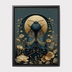 Celestial Moth Wall Art Blue Botanical Insect Print, Enchanted Nature Decor, Mystical Artwork
