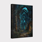 Cathedral Ruins Wall Art, Enchanted Derelict Church Print, Dark Academia Romantic Victorian Artwork