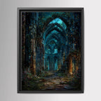 Cathedral Ruins Wall Art, Enchanted Derelict Church Print, Dark Academia Romantic Victorian Artwork