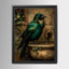 Emerald Raven on Stone Fountain Gothic Wall Art Canvas Print