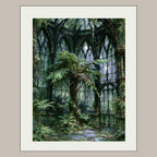 Victorian Conservatory Wall Art, Fernery Print, Enchanted Greenhouse Painting, Dark Botanical Canvas Artwork
