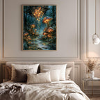 Mushroom Forest Wall Art, Glowing Toadstool Print, Magical Woodland Painting, Dark Fantasy Artwork