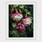 Dark Floral Wall Art, Moody Fuchsia Flower Print, Gothic Botanical Painting, Romantic Bedroom Decor