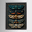 Five Moths Wall Art Print, Dark Academia Moth Specimen Board, Victorian Entomology Decor Artwork