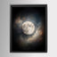 Moody Full Moon Wall Art Print, Dark Atmospheric Night Sky, Celestial Clouds Mystical Painting