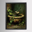 Garden Bird in Vintage Stone Bird Bath Print Oil Painted Style Wall Art