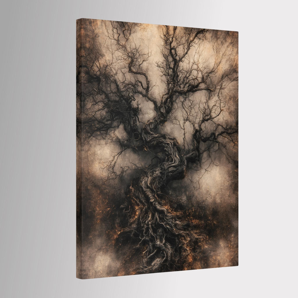 Gnarled Tree Wall Art, Dark Forest Print, Gothic Woodland Decor