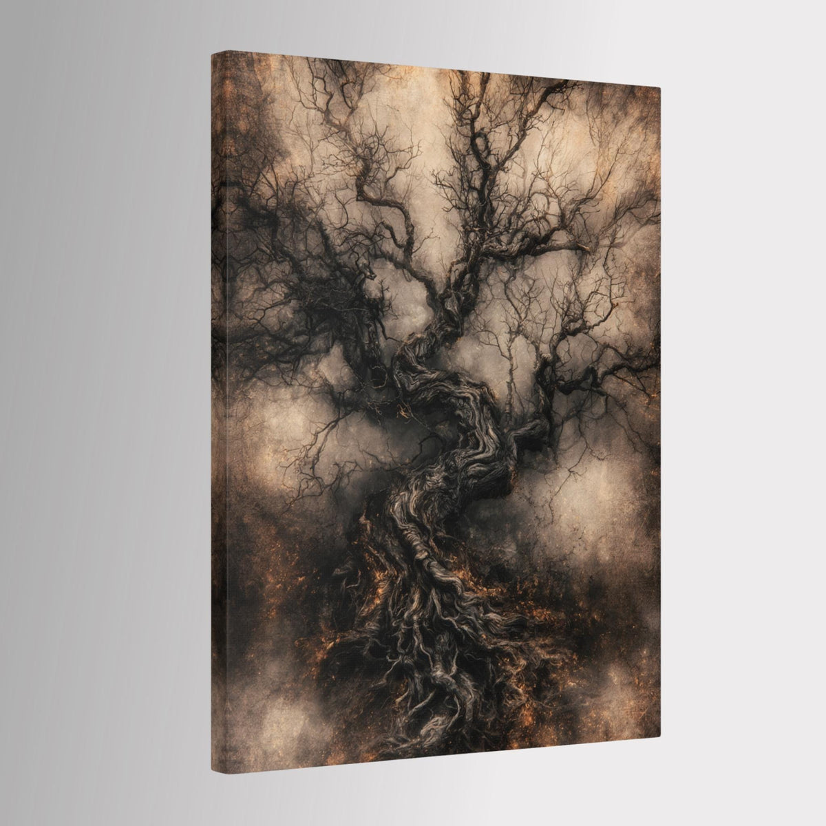 Gnarled Tree Wall Art, Dark Forest Print, Gothic Woodland Decor