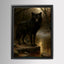 Black Wolf Wall Art, Gothic Animal Print, Dark Forest Painting, Woodland Decor, Masculine Artwork